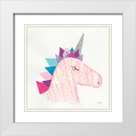 Unicorn Power I White Modern Wood Framed Art Print with Double Matting by Prahl, Courtney
