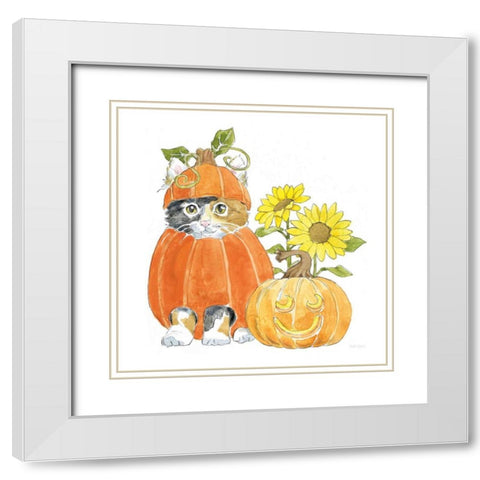 Halloween Pets II White Modern Wood Framed Art Print with Double Matting by Grove, Beth