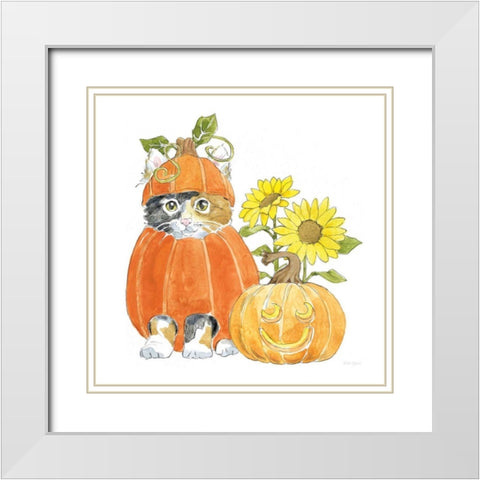 Halloween Pets II White Modern Wood Framed Art Print with Double Matting by Grove, Beth