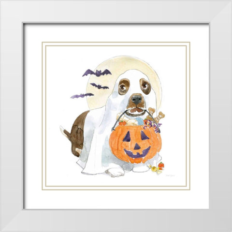 Halloween Pets III White Modern Wood Framed Art Print with Double Matting by Grove, Beth