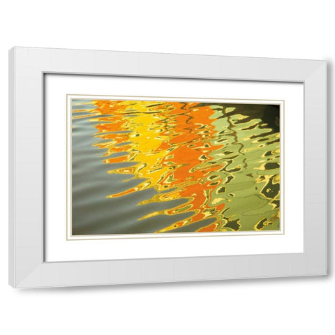 Reflections of Burano III White Modern Wood Framed Art Print with Double Matting by Aledanda