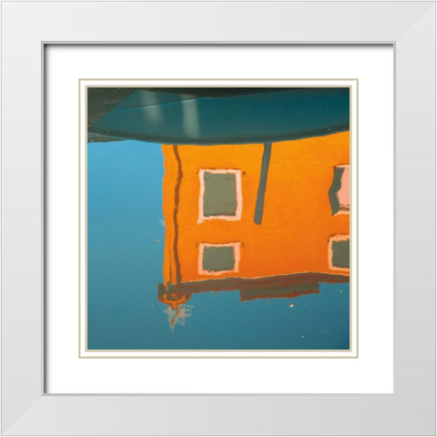 Reflections of Burano VII White Modern Wood Framed Art Print with Double Matting by Aledanda