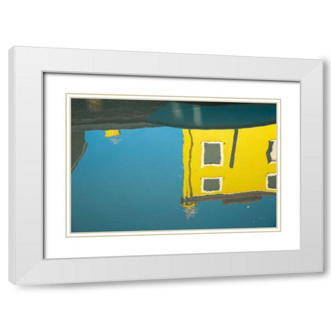 Reflections of Burano VIII White Modern Wood Framed Art Print with Double Matting by Aledanda
