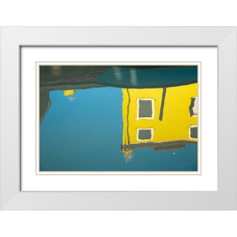 Reflections of Burano VIII White Modern Wood Framed Art Print with Double Matting by Aledanda