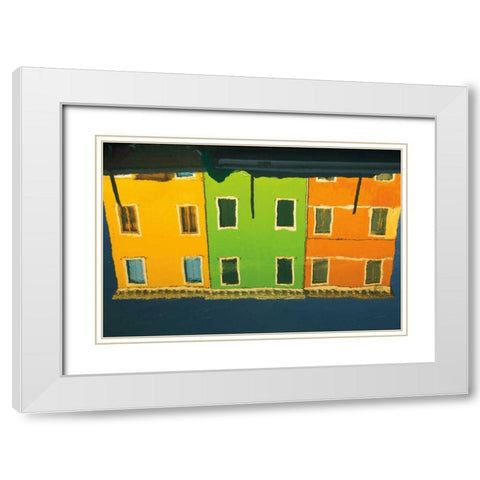 Reflections of Burano IX White Modern Wood Framed Art Print with Double Matting by Aledanda