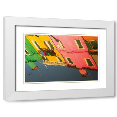Reflections of Burano X White Modern Wood Framed Art Print with Double Matting by Aledanda