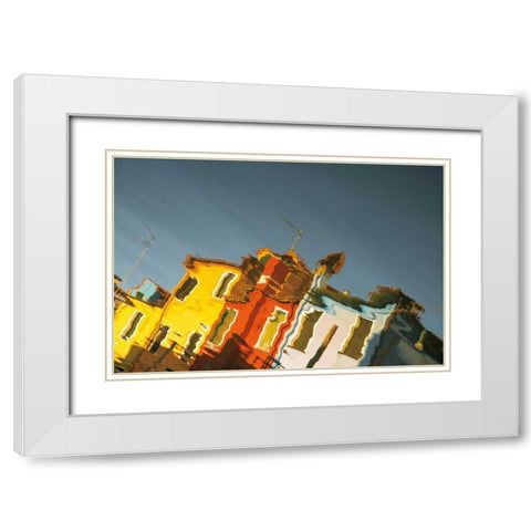 Reflections of Burano XI White Modern Wood Framed Art Print with Double Matting by Aledanda