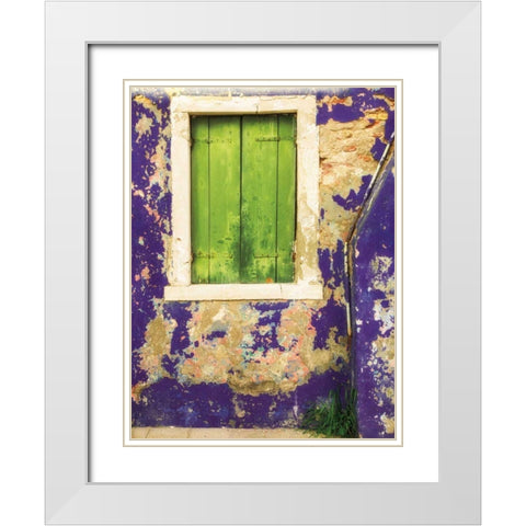 Windows of Burano I White Modern Wood Framed Art Print with Double Matting by Aledanda