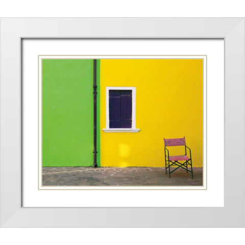 Windows of Burano II White Modern Wood Framed Art Print with Double Matting by Aledanda