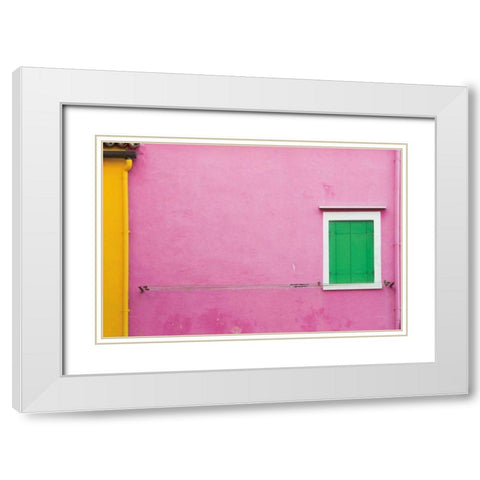 Windows of Burano V White Modern Wood Framed Art Print with Double Matting by Aledanda