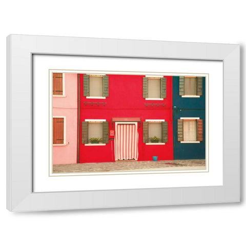 Windows of Burano VI White Modern Wood Framed Art Print with Double Matting by Aledanda