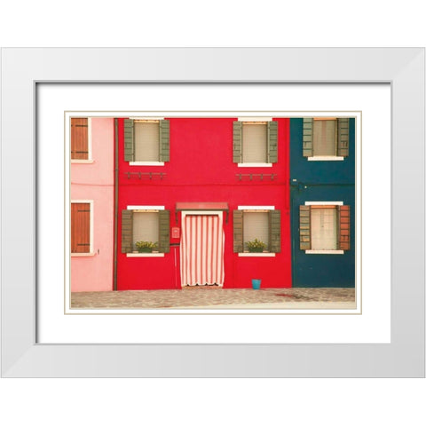 Windows of Burano VI White Modern Wood Framed Art Print with Double Matting by Aledanda