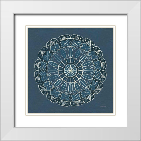 Adire II Cream White Modern Wood Framed Art Print with Double Matting by Lovell, Kathrine