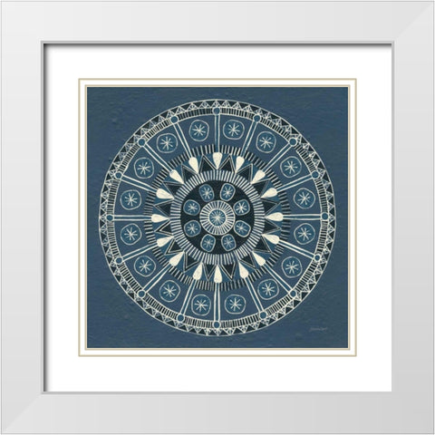 Adire III v2 Cream White Modern Wood Framed Art Print with Double Matting by Lovell, Kathrine