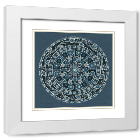 Adire IV Cream White Modern Wood Framed Art Print with Double Matting by Lovell, Kathrine