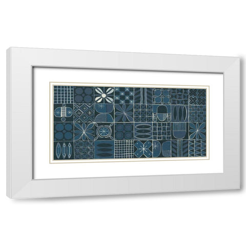 Adire VI Cream White Modern Wood Framed Art Print with Double Matting by Lovell, Kathrine