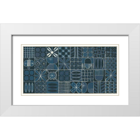 Adire VI Cream White Modern Wood Framed Art Print with Double Matting by Lovell, Kathrine