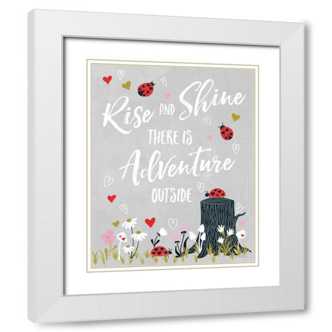 Lovebug II White Modern Wood Framed Art Print with Double Matting by Marshall, Laura