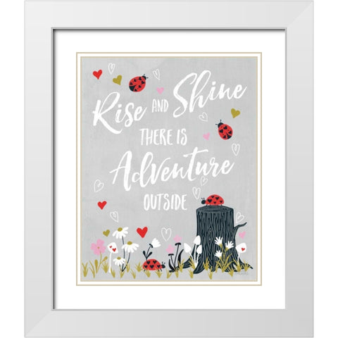 Lovebug II White Modern Wood Framed Art Print with Double Matting by Marshall, Laura