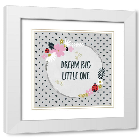 Lovebug III White Modern Wood Framed Art Print with Double Matting by Marshall, Laura
