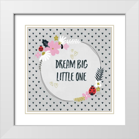 Lovebug III White Modern Wood Framed Art Print with Double Matting by Marshall, Laura