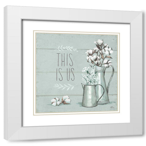 Blessed V Mint This is Us White Modern Wood Framed Art Print with Double Matting by Penner, Janelle