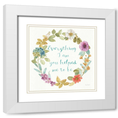 Rainbow Seeds Wreath III Everything White Modern Wood Framed Art Print with Double Matting by Audit, Lisa