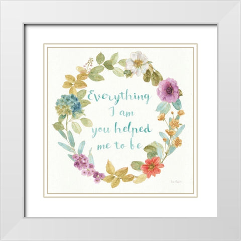 Rainbow Seeds Wreath III Everything White Modern Wood Framed Art Print with Double Matting by Audit, Lisa