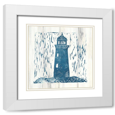 Nautical Collage I On White Wood White Modern Wood Framed Art Print with Double Matting by Prahl, Courtney