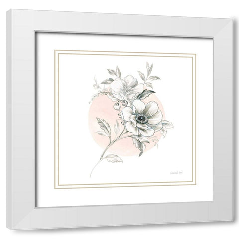 Sketchbook Garden I White Modern Wood Framed Art Print with Double Matting by Nai, Danhui