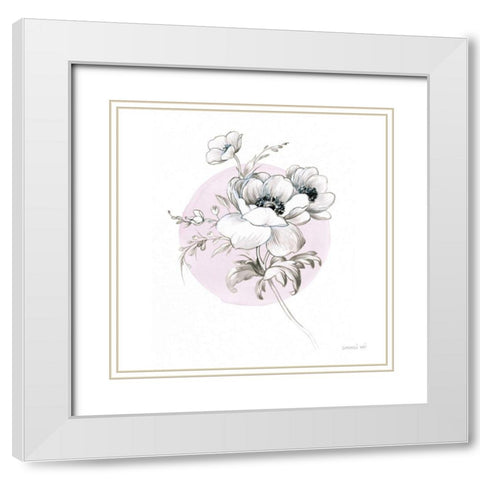 Sketchbook Garden IV White Modern Wood Framed Art Print with Double Matting by Nai, Danhui