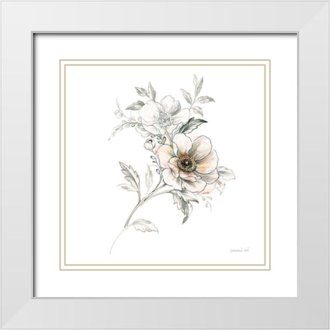 Sketchbook Garden VII White Modern Wood Framed Art Print with Double Matting by Nai, Danhui