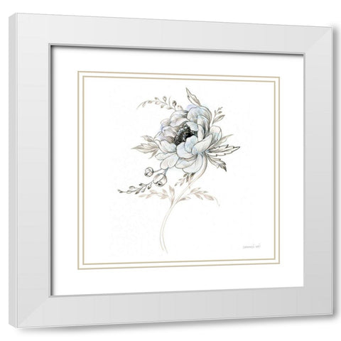 Sketchbook Garden VIII White Modern Wood Framed Art Print with Double Matting by Nai, Danhui