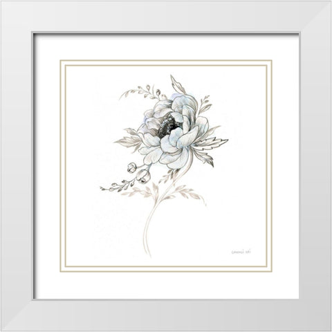 Sketchbook Garden VIII White Modern Wood Framed Art Print with Double Matting by Nai, Danhui