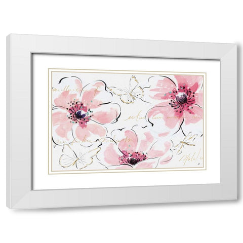 Simply Pink I White Modern Wood Framed Art Print with Double Matting by Brissonnet, Daphne