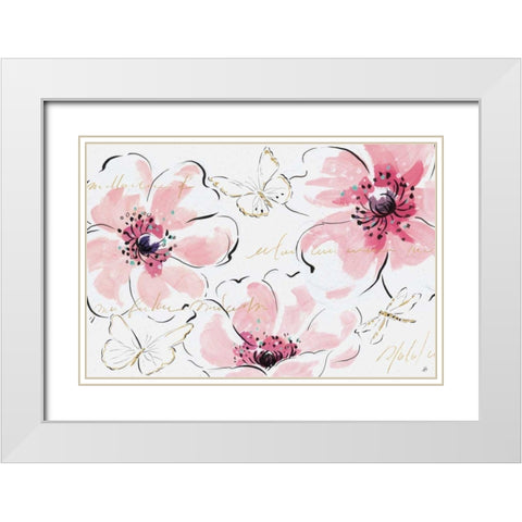 Simply Pink I White Modern Wood Framed Art Print with Double Matting by Brissonnet, Daphne