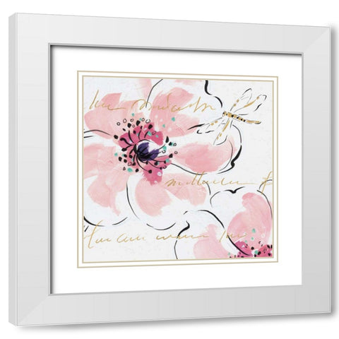 Simply Pink II White Modern Wood Framed Art Print with Double Matting by Brissonnet, Daphne