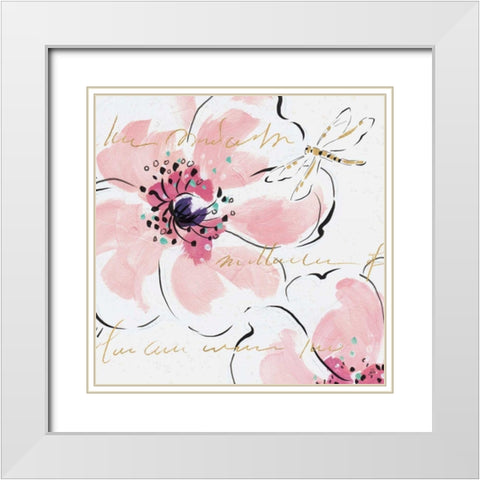 Simply Pink II White Modern Wood Framed Art Print with Double Matting by Brissonnet, Daphne