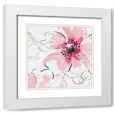 Simply Pink III White Modern Wood Framed Art Print with Double Matting by Brissonnet, Daphne