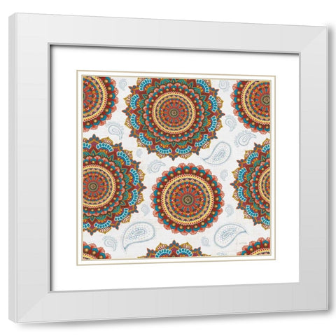 Mandala Dream Pattern IB White Modern Wood Framed Art Print with Double Matting by Wiens, James