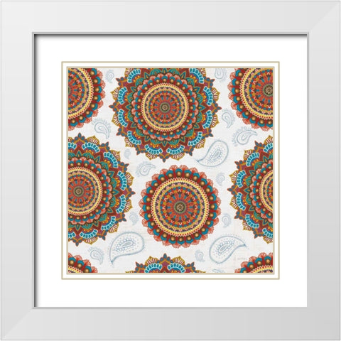 Mandala Dream Pattern IB White Modern Wood Framed Art Print with Double Matting by Wiens, James