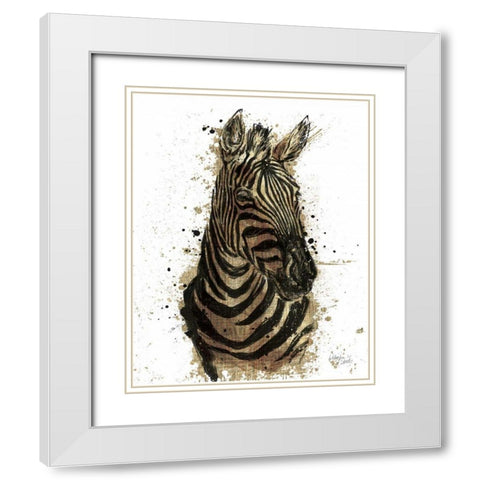 Gold Africa II on White Crop White Modern Wood Framed Art Print with Double Matting by Studio Wellington