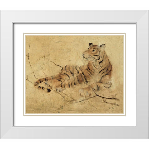 Global Tiger Light Crop White Modern Wood Framed Art Print with Double Matting by Blum, Cheri