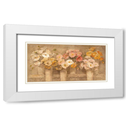 Flower Market Crop White Modern Wood Framed Art Print with Double Matting by Hristova, Albena
