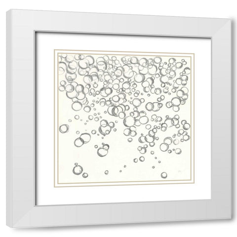 Bubbles I White Modern Wood Framed Art Print with Double Matting by Paschke, Chris