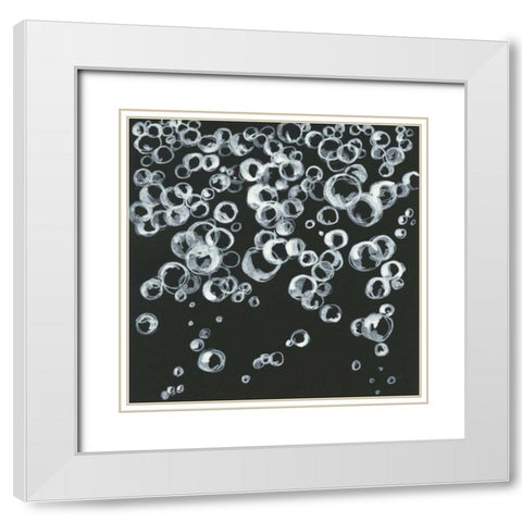 Bubbles II White Modern Wood Framed Art Print with Double Matting by Paschke, Chris