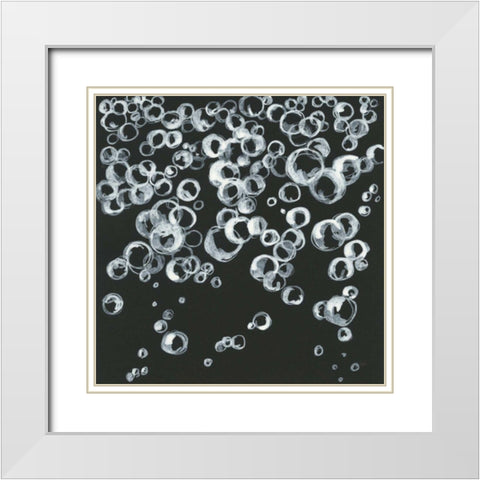 Bubbles II White Modern Wood Framed Art Print with Double Matting by Paschke, Chris