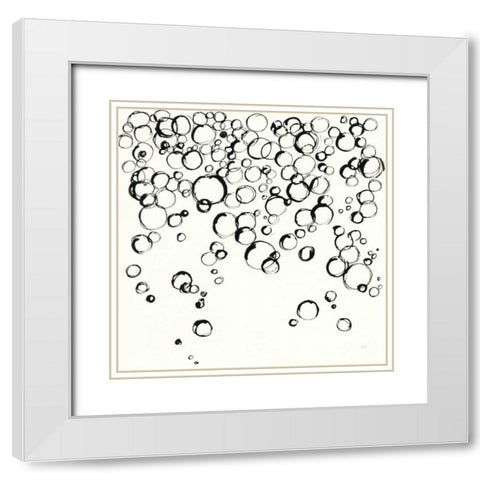 Bubbles III White Modern Wood Framed Art Print with Double Matting by Paschke, Chris