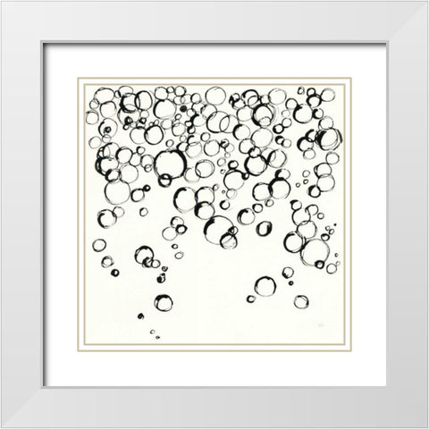 Bubbles III White Modern Wood Framed Art Print with Double Matting by Paschke, Chris