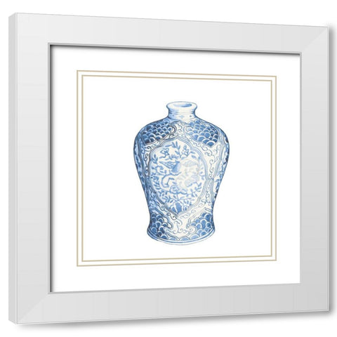 Ginger Jar I on White White Modern Wood Framed Art Print with Double Matting by Wild Apple Portfolio